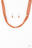 Paparazzi VINTAGE VAULT "Put On Your Party Dress" Orange Necklace & Earring Set Paparazzi Jewelry
