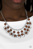 Paparazzi "Really Rococo" Brown Necklace & Earring Set Paparazzi Jewelry