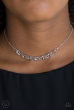 Paparazzi "Cat Got Your Tongue?" Silver Choker Necklace & Earring Set Paparazzi Jewelry