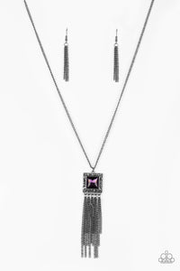 Paparazzi VINTAGE VAULT "Shimmer Sensei" Purple 045XX Necklace & Earring Set Paparazzi Jewelry