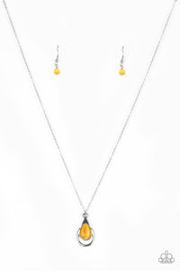 Paparazzi VINTAGE VAULT "Just Drop It!" Yellow Necklace & Earring Set Paparazzi Jewelry
