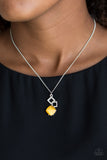 Paparazzi "Stylishly Square" Yellow Necklace & Earring Set Paparazzi Jewelry