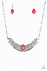 Paparazzi VINTAGE VAULT "Very Venturous" Red Necklace & Earring Set Paparazzi Jewelry