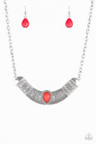 Paparazzi VINTAGE VAULT "Very Venturous" Red Necklace & Earring Set Paparazzi Jewelry