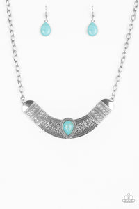 Paparazzi VINTAGE VAULT "Very Venturous" Blue Necklace & Earring Set Paparazzi Jewelry