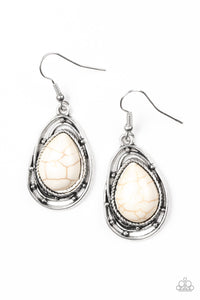 Paparazzi "Abstract Anthropology" White Earrings Paparazzi Jewelry