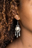 Paparazzi VINTAGE VAULT "Enchantingly Environmentalist" White Earrings Paparazzi Jewelry