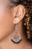 Paparazzi VINTAGE VAULT "Babe Alert" Black Earrings Paparazzi Jewelry