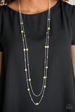 Paparazzi VINTAGE VAULT "Beach Party Pageant" Yellow Necklace & Earring Set Paparazzi Jewelry