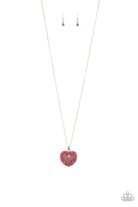Paparazzi VINTAGE VAULT "Love Is All Around" Red Necklace & Earring Set Paparazzi Jewelry