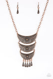 Paparazzi VINTAGE VAULT "Go Steer-Crazy" Copper Necklace & Earring Set Paparazzi Jewelry