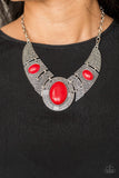 Paparazzi "Leave Your LANDMARK" Red Necklace & Earring Set Paparazzi Jewelry