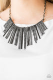 Paparazzi VINTAGE VAULT "Welcome to the Pack" Black Necklace & Earring Set Paparazzi Jewelry