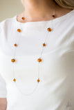 Paparazzi VINTAGE VAULT "Champagne On The Rocks" Brown Necklace & Earring Set Paparazzi Jewelry