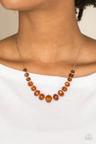 Paparazzi VINTAGE VAULT "Crystal Carriages" Brown Necklace & Earring Set Paparazzi Jewelry