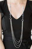 Paparazzi VINTAGE VAULT "Contemporary Cadence" Blue Necklace & Earring Set Paparazzi Jewelry