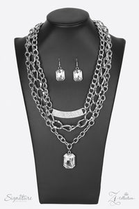 Paparazzi "The Stacy" White Zi Collection Necklace & Earring Set Paparazzi Jewelry