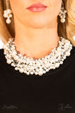 Paparazzi "The Tracey" White 2018 Zi Collection Necklace & Earring Set Paparazzi Jewelry