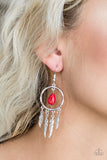Paparazzi "Southern Plains" Red Earrings Paparazzi Jewelry