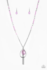Paparazzi VINTAGE VAULT "Teardroppin Tassels" Purple Necklace & Earring Set Paparazzi Jewelry