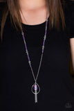 Paparazzi VINTAGE VAULT "Teardroppin Tassels" Purple Necklace & Earring Set Paparazzi Jewelry