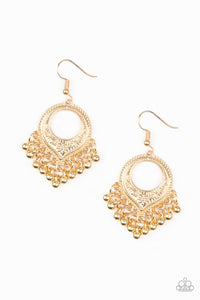 Paparazzi "On a Wing and a Prairie" Gold Ornate Fringe Earrings Paparazzi Jewelry