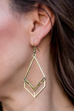 Paparazzi "Absolute Alpha" FASHION FIX Brass Earrings Paparazzi Jewelry