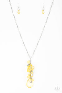 Paparazzi VINTAGE VAULT "Summer Solo" Yellow Necklace & Earring Set Paparazzi Jewelry