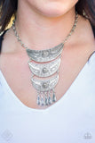 Paparazzi "Go Steer-Crazy" FASHION FIX Silver Necklace & Earring Set Paparazzi Jewelry