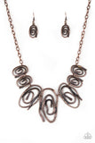 Paparazzi VINTAGE VAULT "My Cave Is Your Cave" Copper Necklace & Earring Set Paparazzi Jewelry