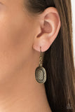 Paparazzi VINTAGE VAULT "Prehistoric Powerhouse" Brass Necklace & Earring Set Paparazzi Jewelry