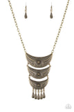 Paparazzi VINTAGE VAULT "Go Steer-Crazy" Brass Necklace & Earring Set Paparazzi Jewelry