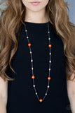 Paparazzi VINTAGE VAULT "Eloquently Eloquent" Orange Necklace & Earring Set Paparazzi Jewelry