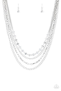 Paparazzi "Extravagant Elegance" Silver Necklace & Earring Set Paparazzi Jewelry