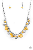 Paparazzi VINTAGE VAULT "Flirtatiously Florida" Yellow Necklace & Earring Set Paparazzi Jewelry