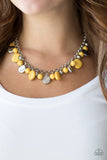 Paparazzi VINTAGE VAULT "Flirtatiously Florida" Yellow Necklace & Earring Set Paparazzi Jewelry