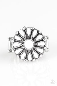 Paparazzi "Poppy Pop-tastic" White Ring Paparazzi Jewelry