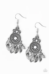 Paparazzi "Lower East WILDSIDE" White Earrings Paparazzi Jewelry