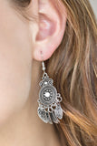 Paparazzi "Lower East WILDSIDE" White Earrings Paparazzi Jewelry