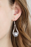 Paparazzi VINTAGE VAULT "HEADLINER Over Heels" Silver Earrings Paparazzi Jewelry