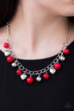 Paparazzi VINTAGE VAULT "Summer Fling" Red Necklace & Earring Set Paparazzi Jewelry
