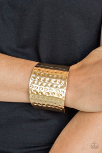 Paparazzi VINTAGE VAULT REPO "Wonderfully Wonder Woman" Gold Bracelet Paparazzi Jewelry