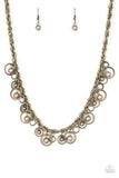 Paparazzi VINTAGE VAULT "Shipwreck Style" Brass Necklace & Earring Set Paparazzi Jewelry