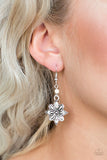 Paparazzi VINTAGE VAULT "Cactus Blossom" White Earrings Paparazzi Jewelry
