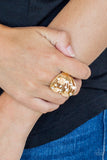 Paparazzi VINTAGE VAULT "Clear The SWAY!" Gold Ring Paparazzi Jewelry
