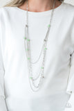 Paparazzi VINTAGE VAULT "Glamour Grotto" Green Necklace & Earring set Paparazzi Jewelry