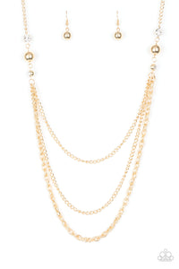 Paparazzi "RITZ It All" Gold Necklace & Earring Set Paparazzi Jewelry