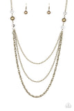 Paparazzi VINTAGE VAULT "RITZ It All" Brass Necklace & Earring Set Paparazzi Jewelry