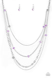 Paparazzi VINTAGE VAULT "Glamour Grotto" Purple Necklace & Earring set Paparazzi Jewelry