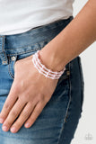 Paparazzi "Classic Confidence" Pink Pearl Silver Bead Coil Bracelet Paparazzi Jewelry